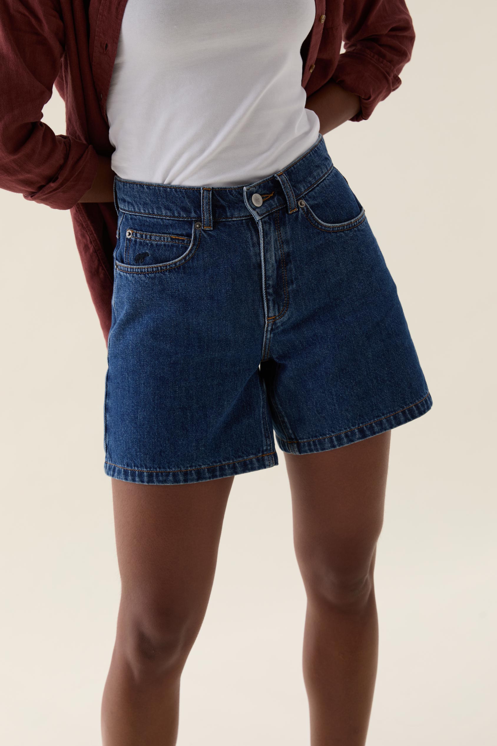 Tattenham Mid Wash Denim Shorts