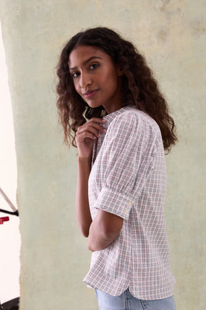 Waverley Gingham Tie Neck Blouse